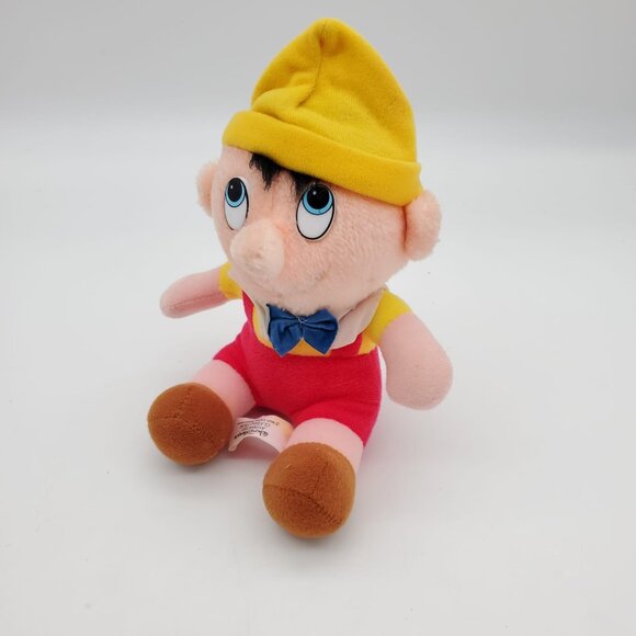 Pinocchio Plush Doll With Yellow Hat &‎ Red Overalls - 8" Tall Disney Stuffed - Picture 2 of 6